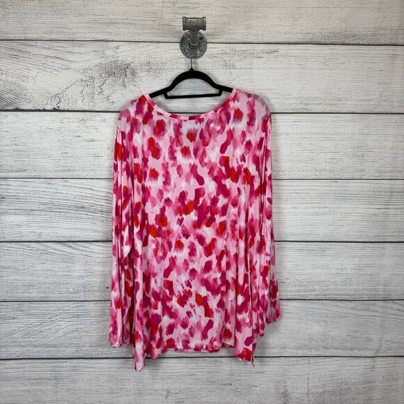 Belle by Kim Gravel Pink Long Sleeve Relaxed Blouse - Picture 8 of 9